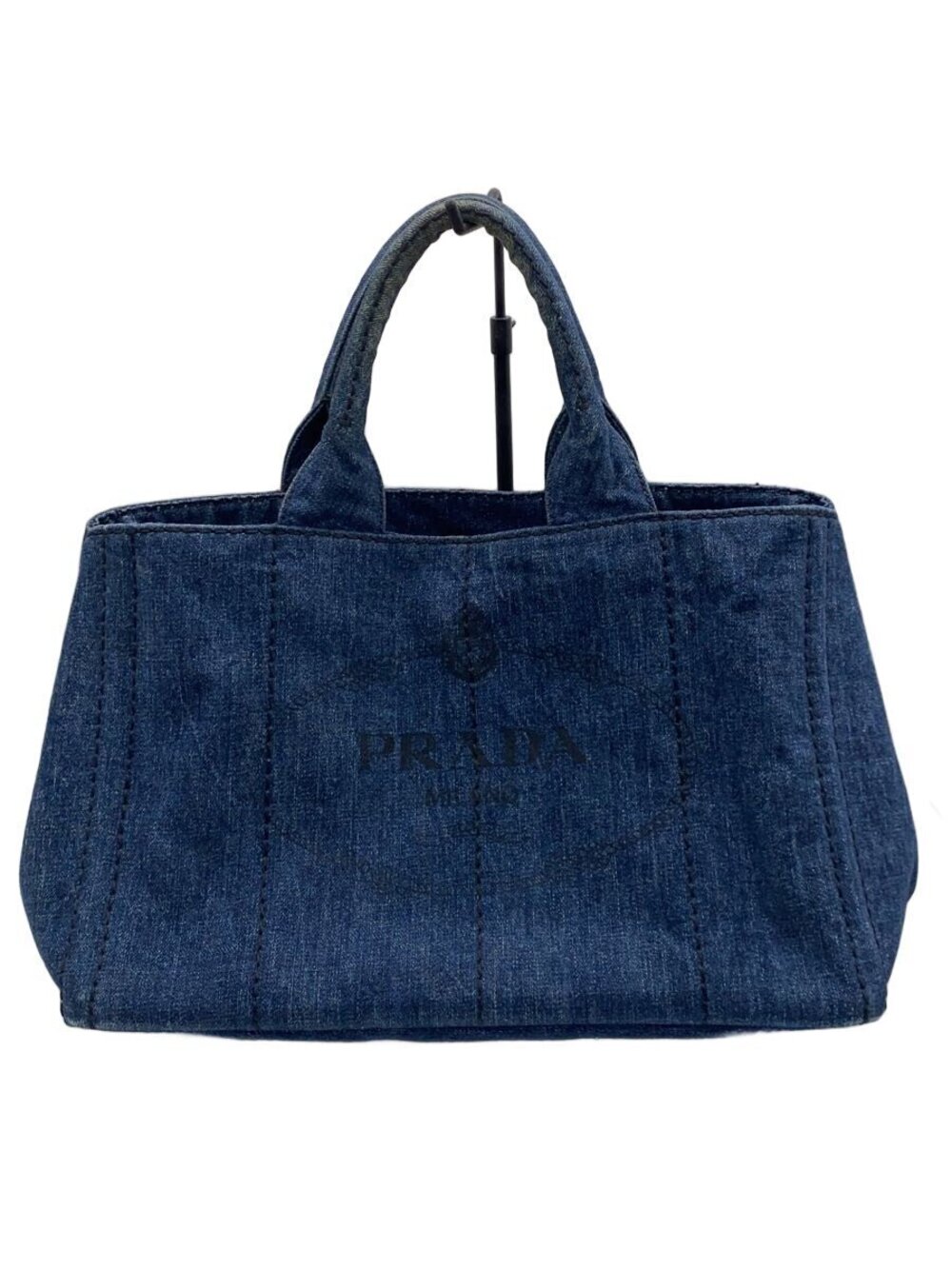Prada Tote Bag Denim Navy Blue